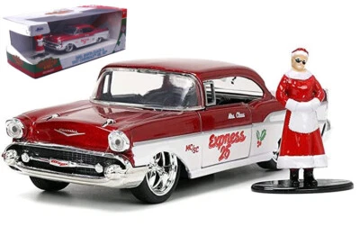 MODELLINO AUTO STATICO JADA CHEVROLET BEL AIR 1957 MRS SANTA CLAUS SCALA 1/32 - Immagine 1 di 4