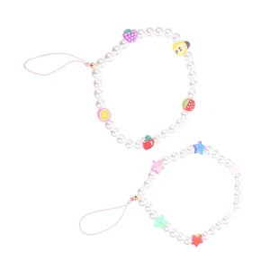  2 Pcs Star Pearl Bracelet Cellphone Lanyard Creative Mobile Chain - Photo 1 sur 12