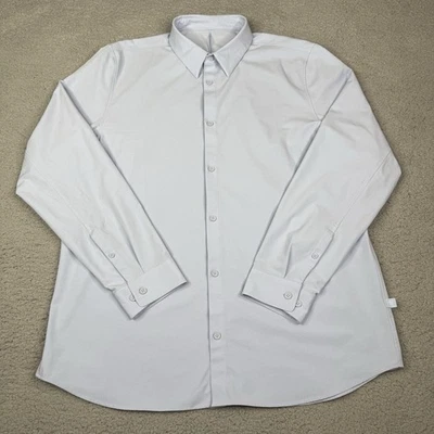 Camisa Lululemon Hombres XL Delgada Azul Claro Nueva Venture Abotonada Rendimiento Elastizada Foto 1 de 4