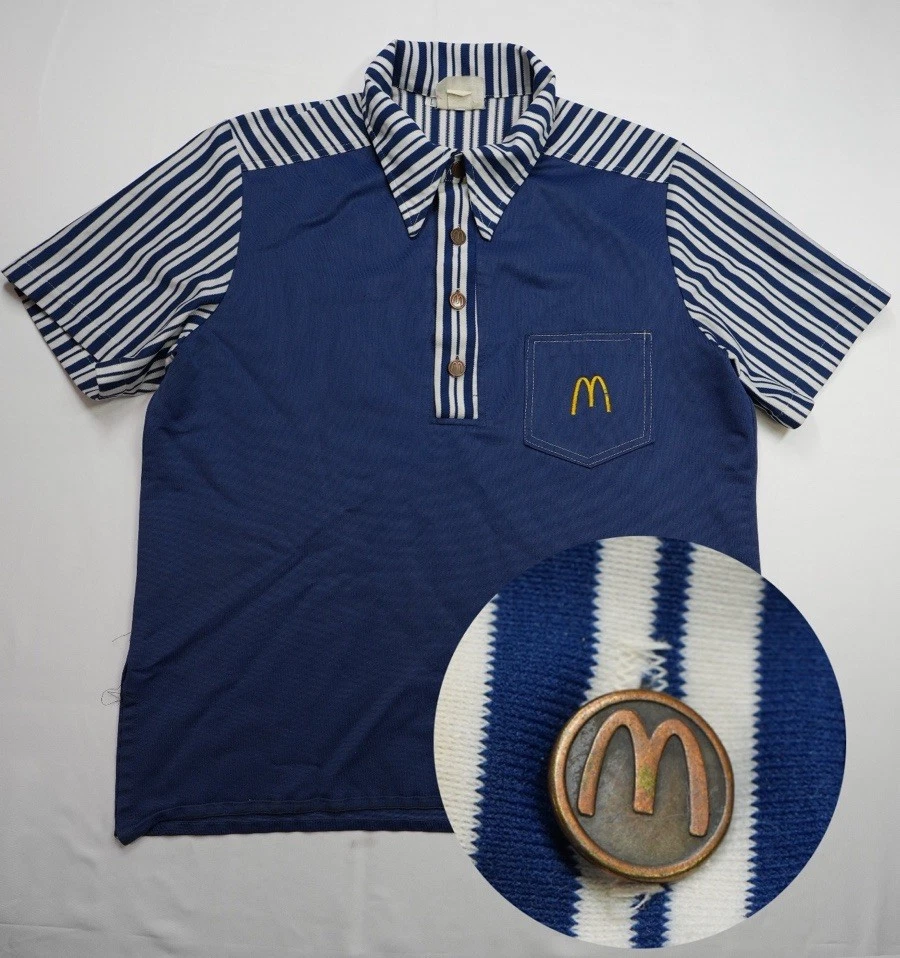 Vintage McDonald's 1976 70s Employee Button Shirt Uniform Size L (23X27.5) Vtg - Image 1 of 4
