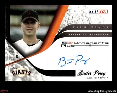 2008 TRISTAR Prospects Plus Farm Hands Autographs #FHBP Buster Posey AUTO - Image 1 of 2
