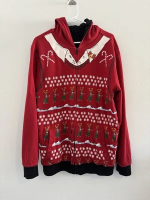 Quiksilver Reversible Torqued Navidad Hula Reno Sudadera con Capucha Roja Negra Para Hombre XL Foto 1 de 4