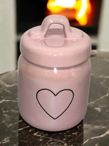 Rae Dunn Heart Valentine’s Day Mini 7” Canister Pink NEW - Picture 1 of 3