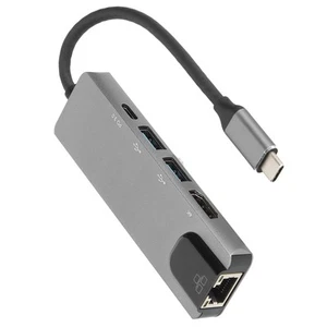 5in1 TypeC Docking Station With 2 USB HD Multimedia Interface RJ45/TypeC Port FY - Zdjęcie 1 z 24