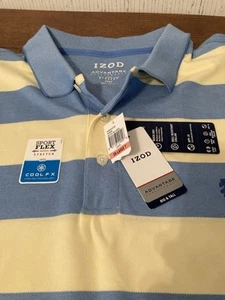 IZOD Advantage Performance Stretch Men's 3XLT Polo Shirt Short Sleeve Striped - Imagen 1 de 7