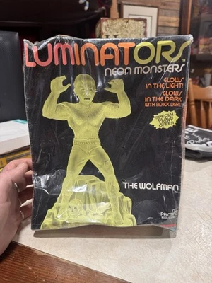 LUMINATORS WOLFMAN NEON MONSTER MONOGRAM GLOWS IN THE DARK MODEL SEALED - Image 1 of 4