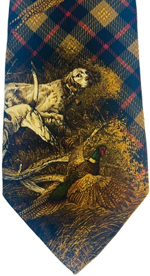De colección Robert Talbott Faisán Deportivo Caza Perros Juego Vida Silvestre Corbata Cuadros Foto 1 de 4