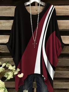 Women Holiday Faux Gometric Boho Tunic Top Blouse 4X New - Picture 1 of 3