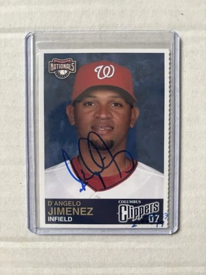 D'Angelo Jimenez 2007 Washington Nationals Columbus Clippers Auto Signed Rookie - Image 1 of 2