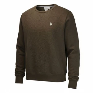 U.S. Polo Assn. XXL Mens Brown Luxury Feel Crew Neck Sweatshirt Pullover Pony - Picture 1 of 10