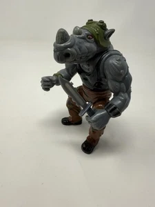 Vintage TMNT Rocksteady Action Figure With Knife Teenage Mutant Ninja Turtles - Picture 1 of 20