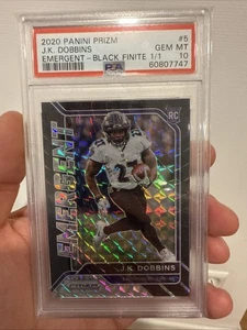 2020 Panini Prizm JK Dobbins Black Finite 1/1 One Of One PSA 10 RC Rookie - Bild 1 von 2
