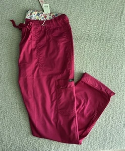 Koi Stretch Scrub Pants Women’s Sz XL Reg Lipstick Pink Lindsey Slim Nursing - Picture 1 of 16