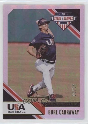 2020 USA Baseball Stars & Stripes Longevity Team Logo Gold /25 Burl Carraway #15 - Image 1 of 2