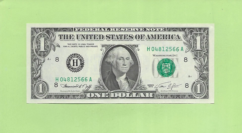 1974 ..UNCIRC $1  H 0481 2566 A  .... 1974  $1  H-A    NICE NOTE        FRN - Image 1 of 2