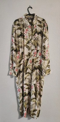 Tommy Bahama 100% silk Beau Jardin button up shirt dress floral print midi XS - Image 1 of 4