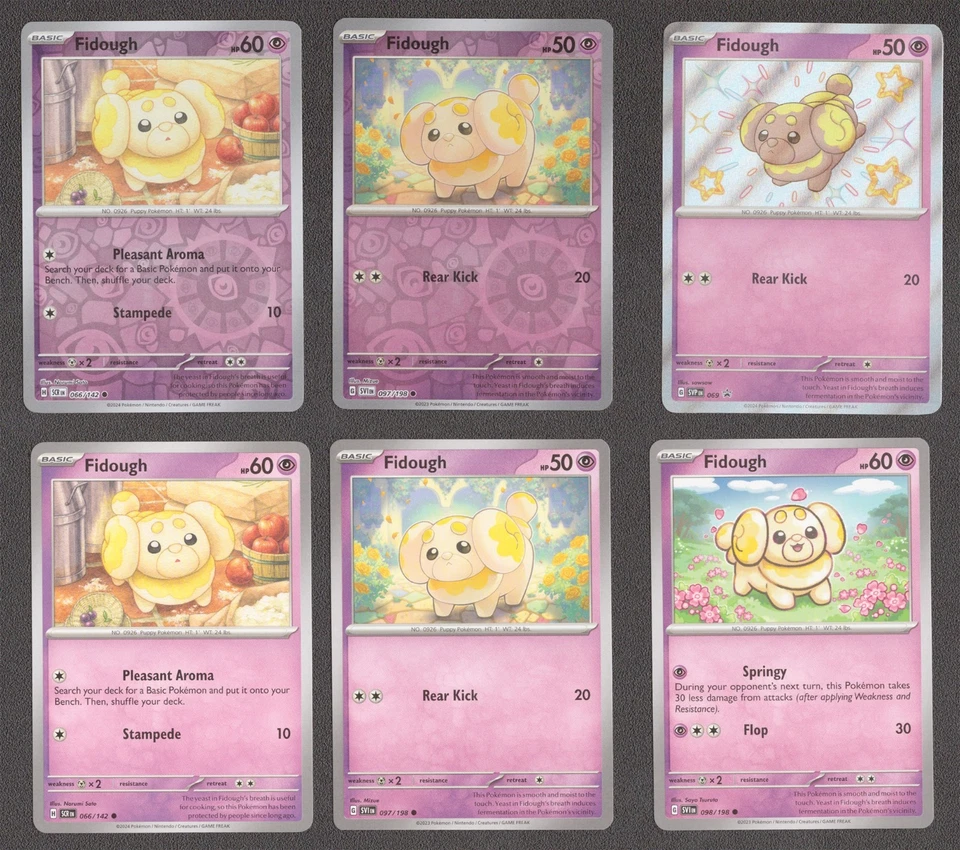 Fidough Pokemon Card Collection Set of 6 English Cards Cute Reverse Holo Shiny - Image 1 of 1