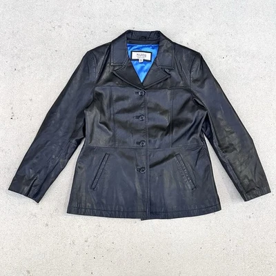 Chaqueta Máxima de cuero vintage Y2K Wilson para mujer XL 20x26 Foto 1 de 4