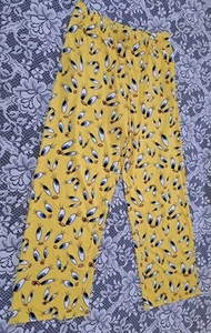 Looney Tunes Lounge Pants XL Yellow Tweetie Bird Elastic Waist Drawstring NWT - Picture 1 of 9