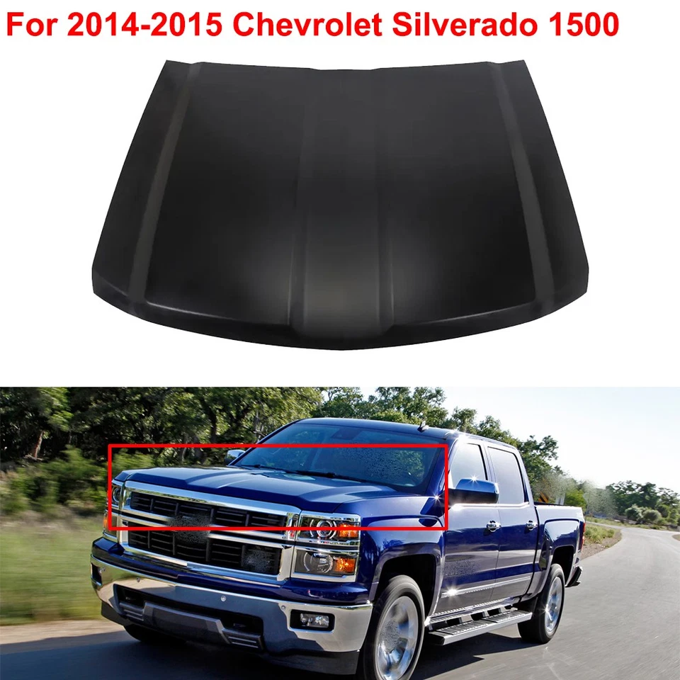 Hood Panel For Chevrolet Silverado 1500 2014-2015 Primed Direct Replacement Foto 1 de 4