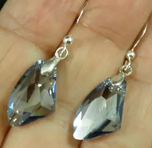 Avilagems Ohrringe Swarovski Kristall blauer Farbton Galaktisch 0,925 Sterlingsilber Sm - Bild 1 von 3