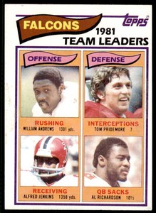 1982 Topps . William Andrews/Tom Pridemore/Alfred Jenkins/Al Richardson Atlanta