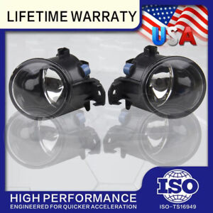2 Fog Light Lamps w/H11 Halogen For Nissan Altima Maxima Rogue Sentra Clear Lens