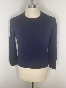 Camicia da donna blu navy Giorgio Armani 6 maniche lunghe lavorata a maglia top girocollo classica - Foto 1 di 6