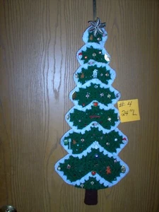 Handcrafted/crochet Christmas tree with decorations. wall/door #4 - Picture 1 of 4