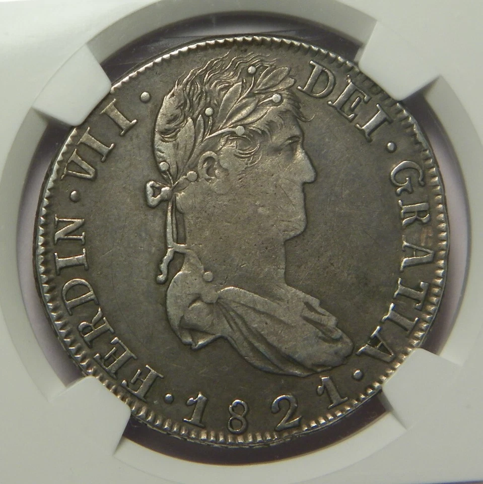 1821 RG 8 Reales:  NGC VF details:  Z 8sR:  Zacatecas Mexico Mint (RARE) - Image 1 of 4