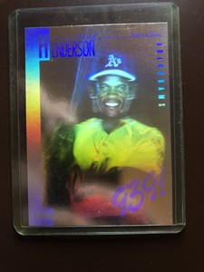 RICKEY HENDERSON 1991 FIELD OF VISION SILVER STAR HOLOGRAM SP HOFer #NNO