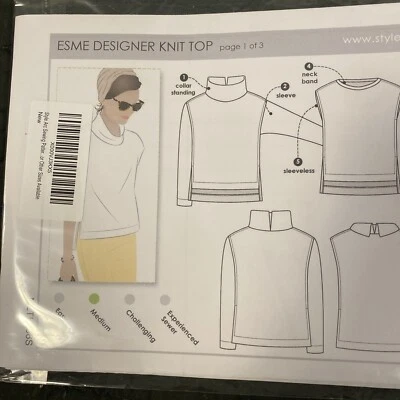Style Arc Ladies ESME KNIT TOP Designer Sewing Pattern (MLTK056S) UNCUT NEW 4-16 - Image 1 of 4