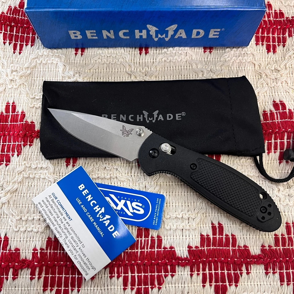Nova faca dobrável Benchmade Mini Griptilian 556-S30V 2,91" cabo de náilon preto - Imagem 1 de 4