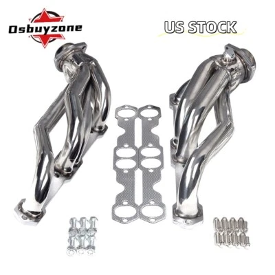 Stainless Steel Exhaust Headers Truck for Chevy GMC 88-97 5.0L/5.7L 305 350 V8 - Image 1 of 4