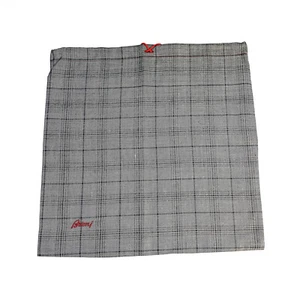 Brioni Strick kariert verstellbarer Kordelzug bestickt Logo Staubbeutel grau 15,5 Zoll - Bild 1 von 7