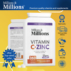 Vitamin C + Zinc Tablets High Strength Immune System Health Support - Vegan - UK