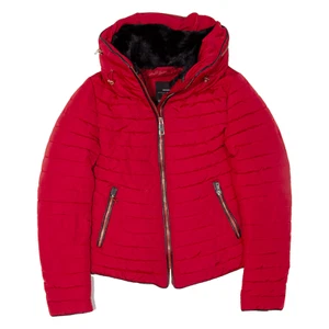 ZARA Puffer Jacket Red Womens XS - Picture 1 of 6