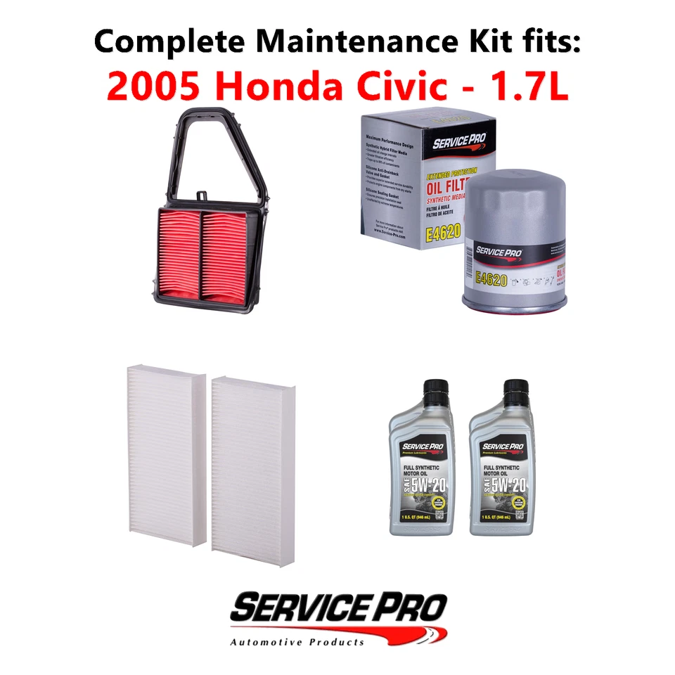 2005 Honda Civic 1.7L Complete Air, Oil & Cabin Filter Kit (5W-20) - Image 1 of 4