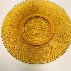 Tiara Indiana Glass Amber Daisy Sandwich 6" Saucer - Picture 1 of 2