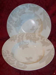 2 Martha Stewart Lisbon Plate Gray RIMMED SOUP, SALAD BOWLS. EXCELL. MORE AVAIL. - Picture 1 of 3