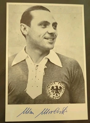 Max Morlock handsignierte Autogrammkarte,autograph,DFB,WM 1954,1. FC Nürnberg - Bild 1 von 2
