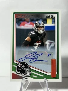 2025 Justin Simmons Panini Score Football Auto Card #240 Atlanta Falcons - Picture 1 of 2
