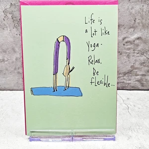 Recyclingpapier Gruß Ermutigungskarte 5x7 Leben Yoga Fürze Frauen Humor - Bild 1 von 6