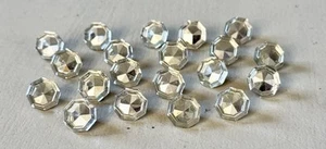 1940s Crystal Glass Shank Button Lot Of 20-Mirror Back-Octagon-Made In Germany - Picture 1 of 9