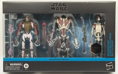 PACK DE 3 STAR WARS SERIE NEGRA JEDI SOBREVIVIENTE MAGNAGUARD Y SUPER DROIDE DE BATALLA Foto 1 de 2