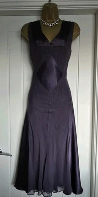 Phase Eight Purple Lola 1920s 1930s Art Deco Silk Cocktail Dress Size 18 - Image 1 of 4