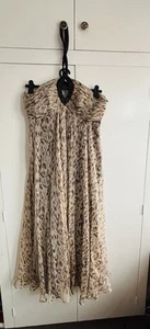 Abendkleid M&S Autograph Leopardenmuster Neckholder mit Perlenstickerei - Bild 1 von 5