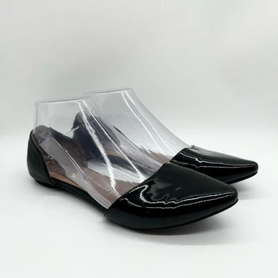 JEFFREY CAMPBELL в любви D'orsay лакированная кожа точка носка скольжения на плоскостях черный 7 - Изображение 1 из 4