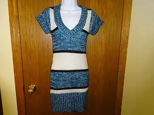 NEW WOMEN'S RED PAINT BLUE BLACK SWEATER DRESS SIZE SMALL JUNIORS MSP $32.00 - Picture 1 of 4