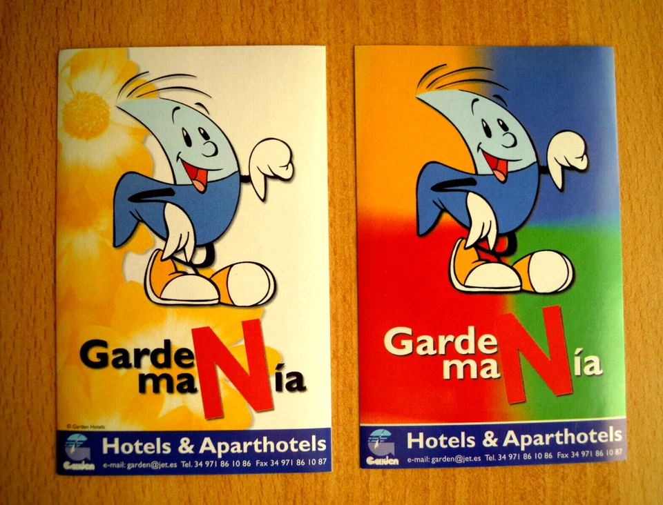 2 Aufkleber Garden Mania - Hotels & Aparthotels  alter Sticker Sammlung - Bild 1 von 1